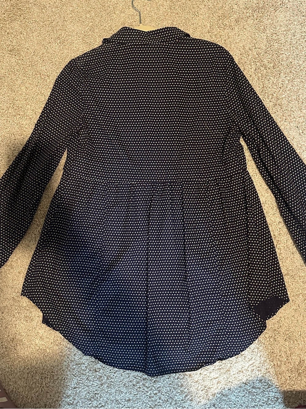 Anthropologie Maeve Navy and Dot Tunic length Button-down classic flattering SzM - Picture 4 of 6